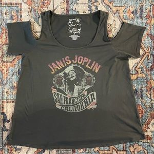Janis Joplin Plus Size 0 Cutout Shirt Grey
